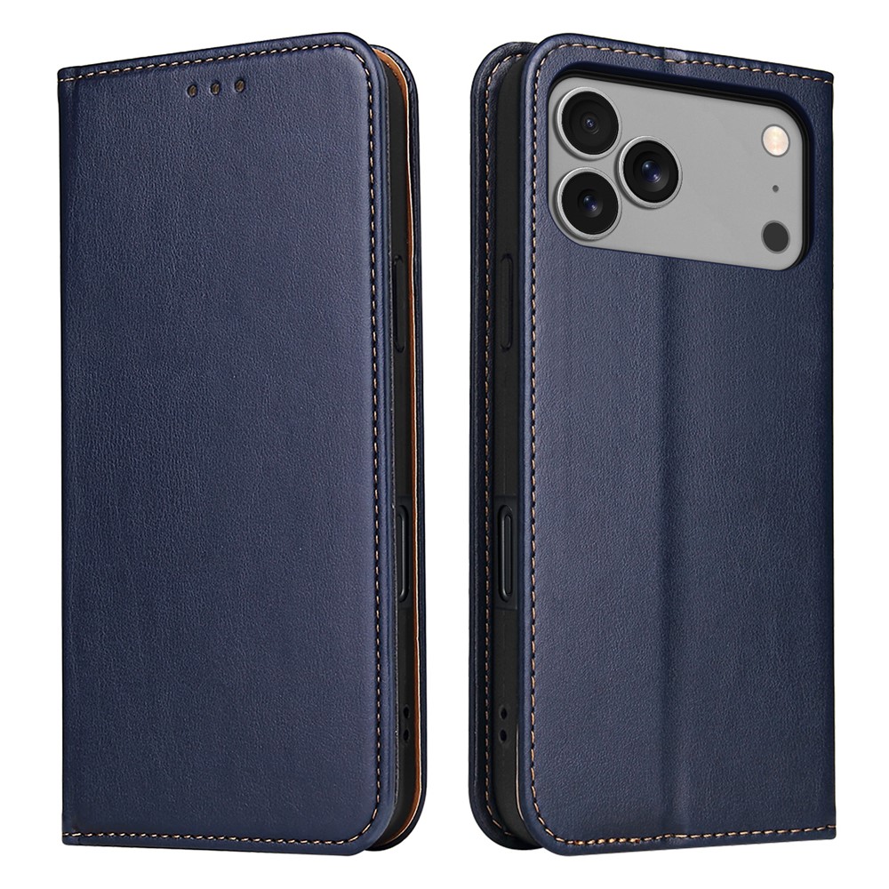 FIERRE SHANN For iPhone Pro Max Case PU Leather Flip Stand Wallet Phone Cover - Blue