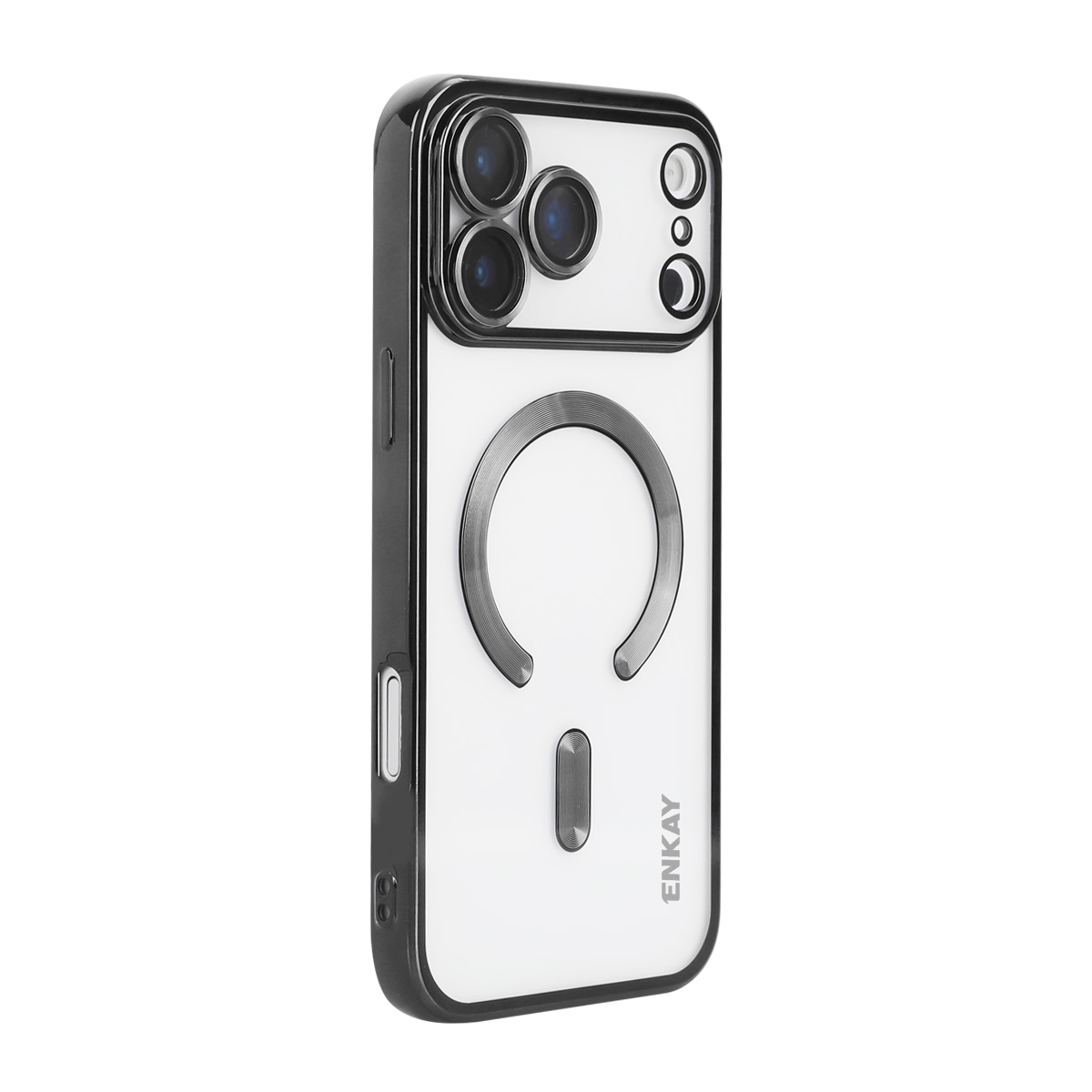 For iPhone 17 Pro Magnetic Clear Case ENKAY HAT PRINCE Shockproof TPU Phone Cover with Lens Film - Black