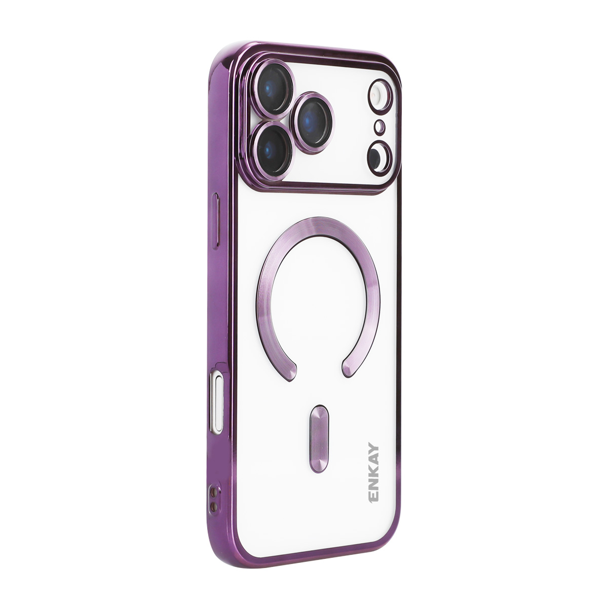 For iPhone 17 Pro Magnetic Clear Case ENKAY HAT PRINCE Shockproof TPU Phone Cover with Lens Film - Purple
