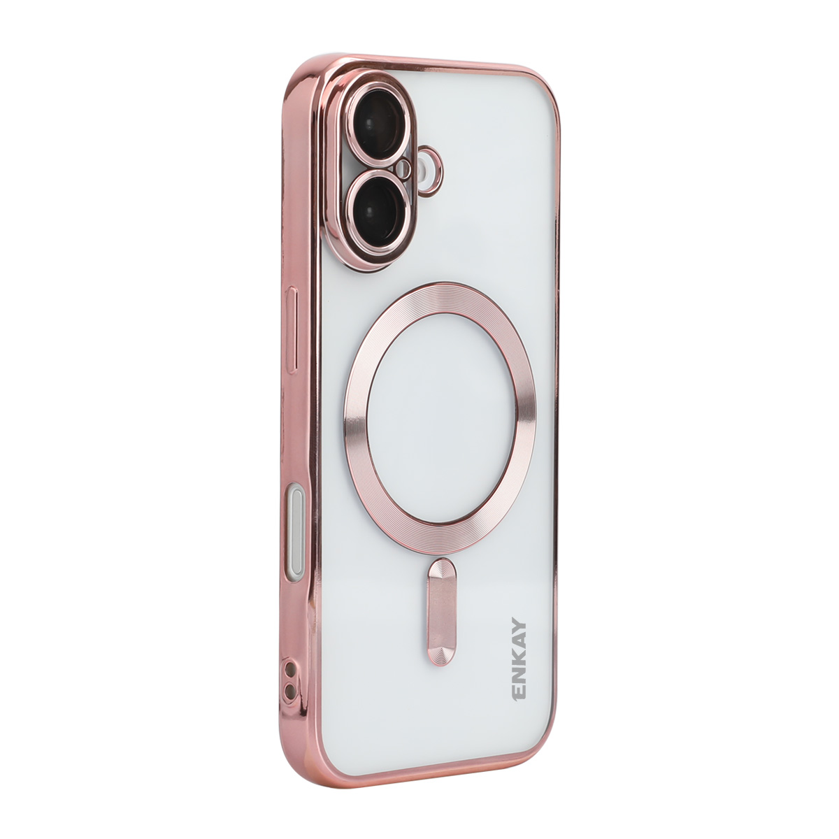 For iPhone 17 Magnetic Clear Case ENKAY HAT PRINCE Shockproof TPU Phone Cover with Lens Film - Pink