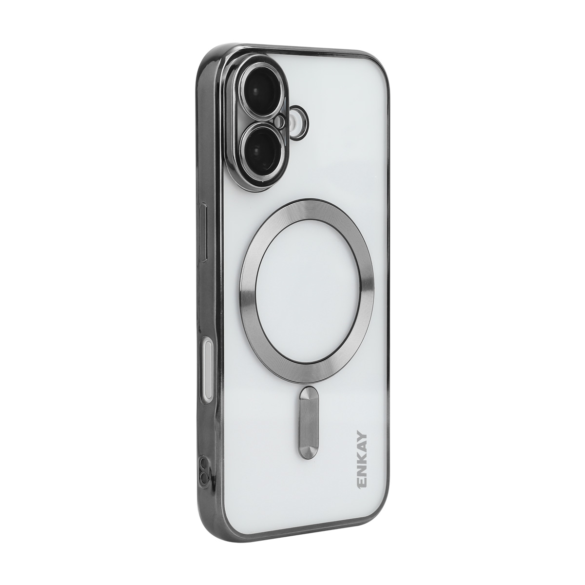 For iPhone 17 Magnetic Clear Case ENKAY HAT PRINCE Shockproof TPU Phone Cover with Lens Film - Black