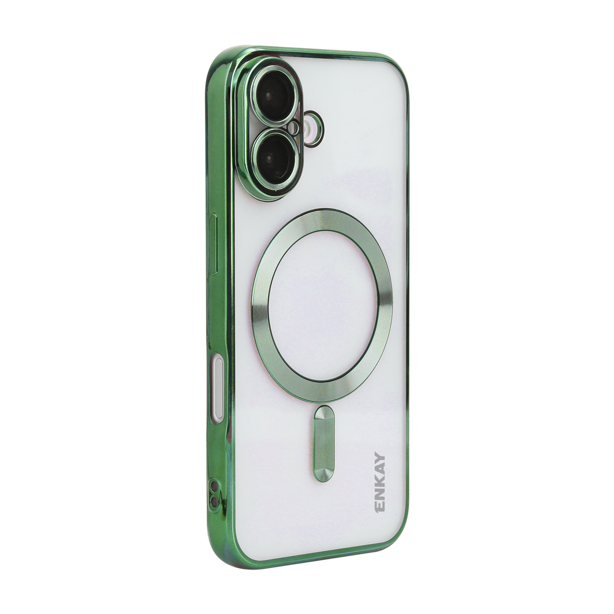 For iPhone 17 Magnetic Clear Case ENKAY HAT PRINCE Shockproof TPU Phone Cover with Lens Film - Green