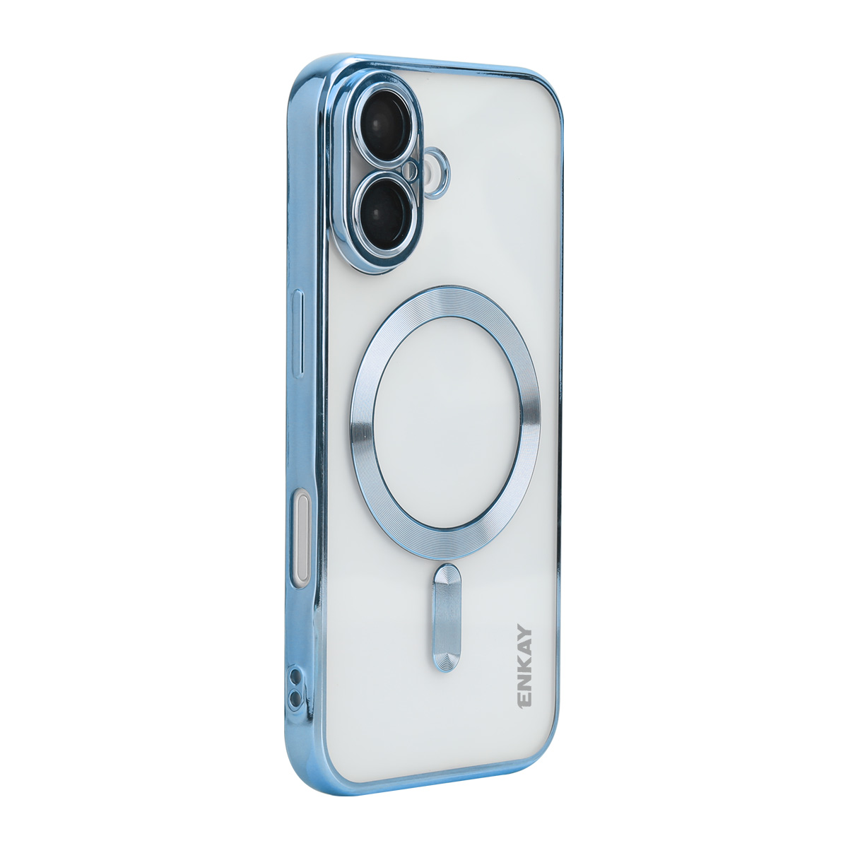 For iPhone 17 Magnetic Clear Case ENKAY HAT PRINCE Shockproof TPU Phone Cover with Lens Film - Blue