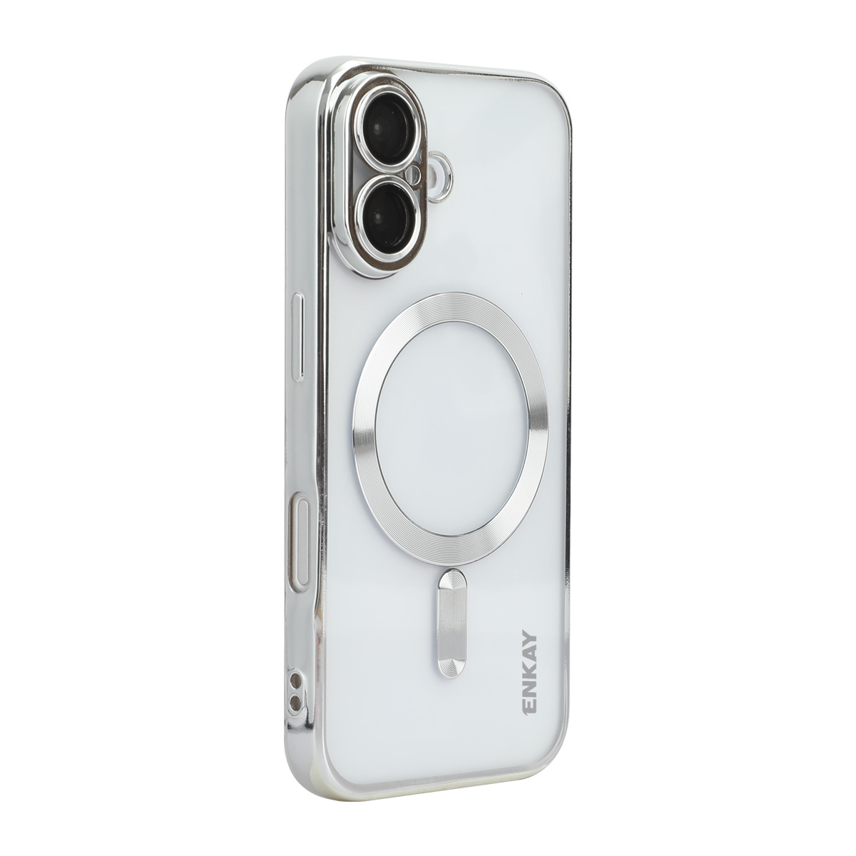 For iPhone 17 Magnetic Clear Case ENKAY HAT PRINCE Shockproof TPU Phone Cover with Lens Film - Silver