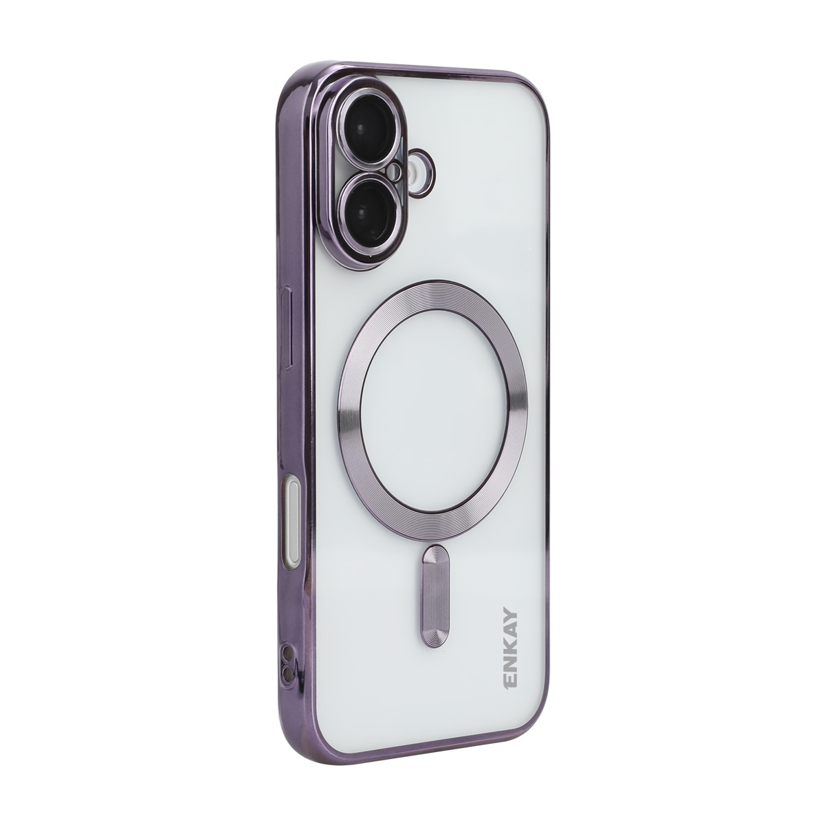 For iPhone 17 Magnetic Clear Case ENKAY HAT PRINCE Shockproof TPU Phone Cover with Lens Film - Purple