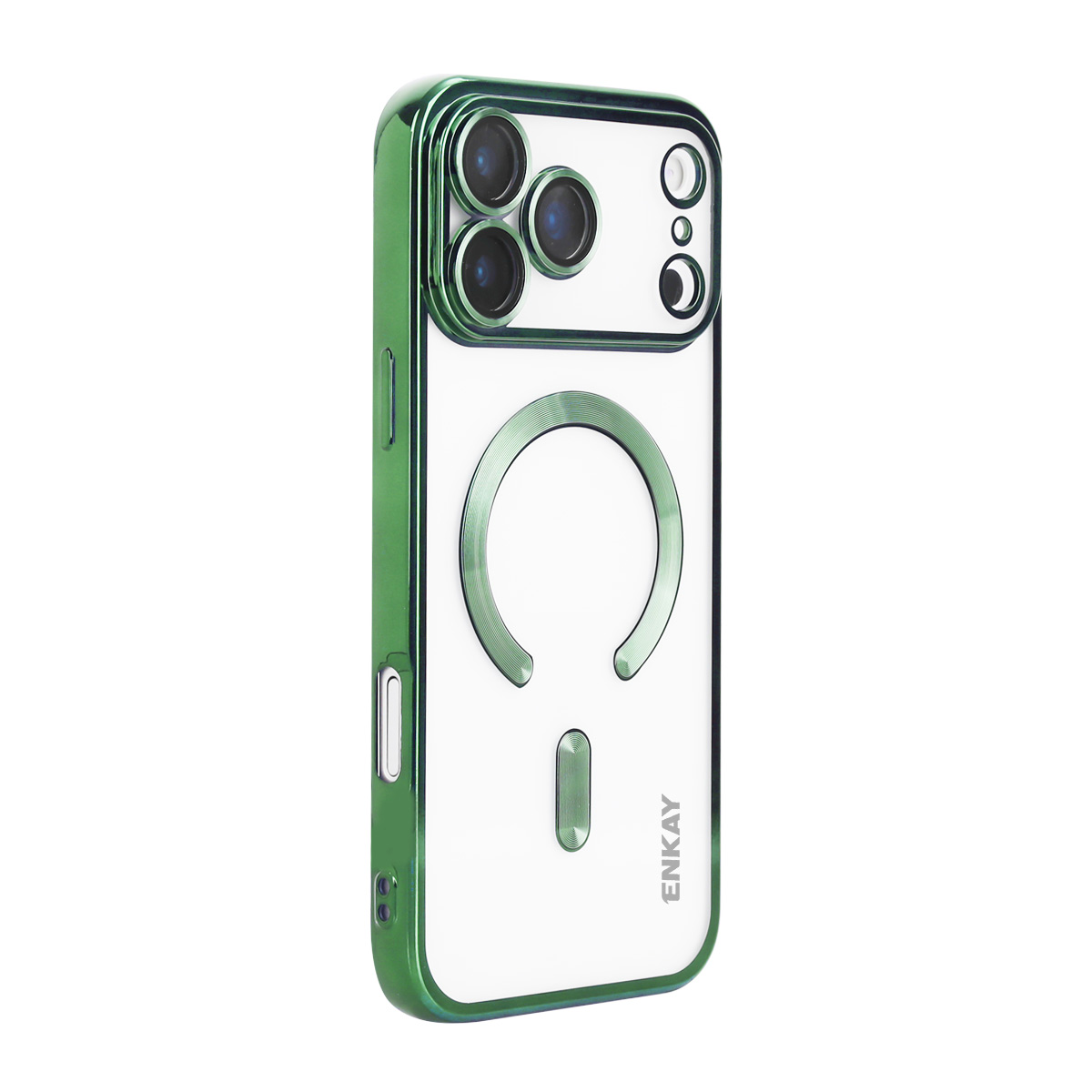 For iPhone 17 Pro Max Magnetic Clear Case ENKAY HAT PRINCE Shockproof TPU Phone Cover with Lens Film - Green