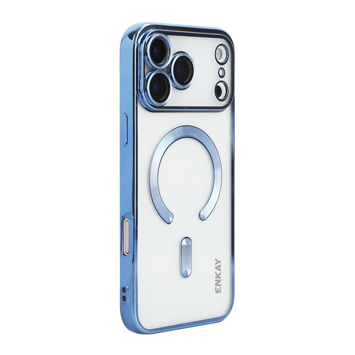For iPhone 17 Pro Max Magnetic Clear Case ENKAY HAT PRINCE Shockproof TPU Phone Cover with Lens Film - Blue