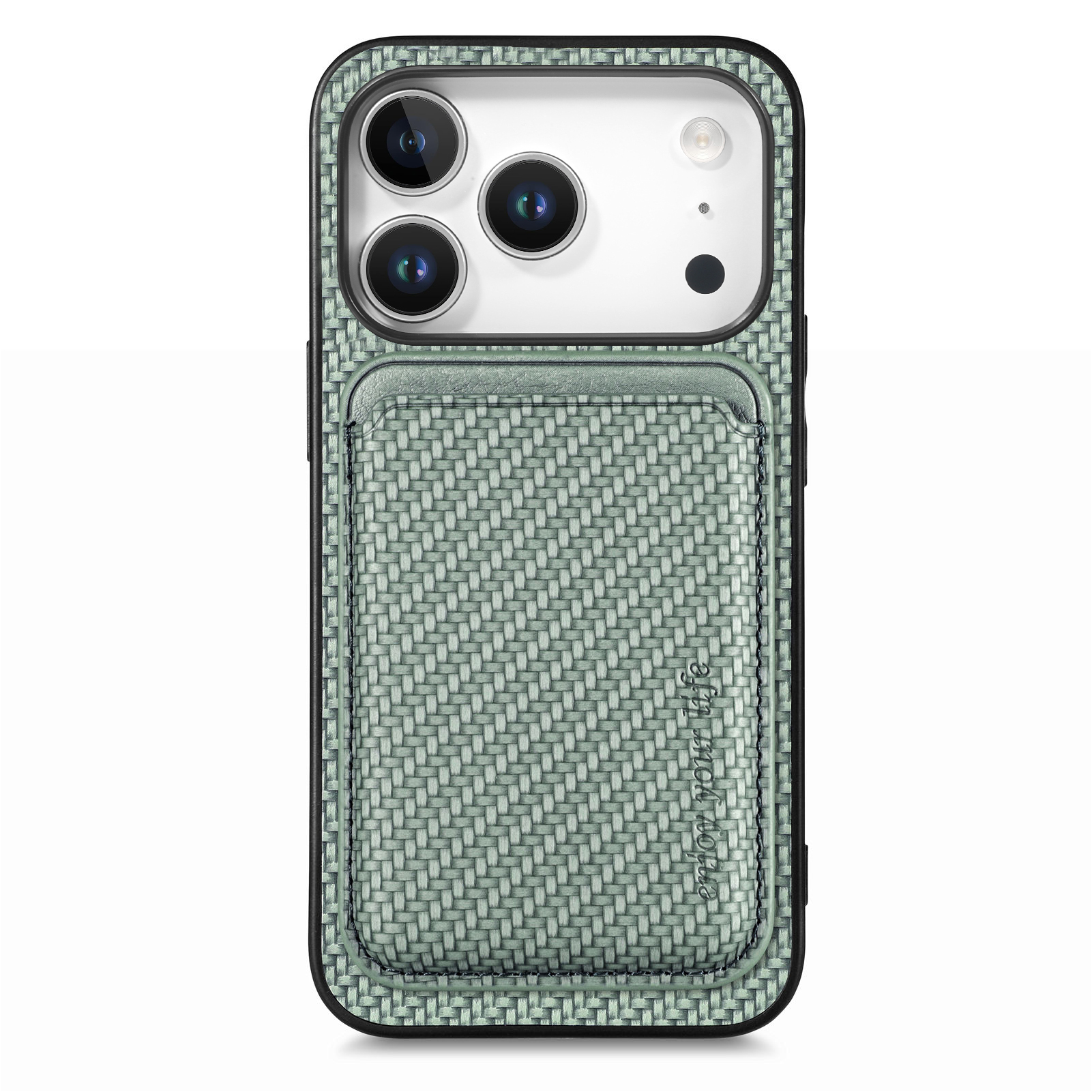 For iPhone 17 Pro Max Case Magnetic Detachable Card Holder Phone Back Cover - Green