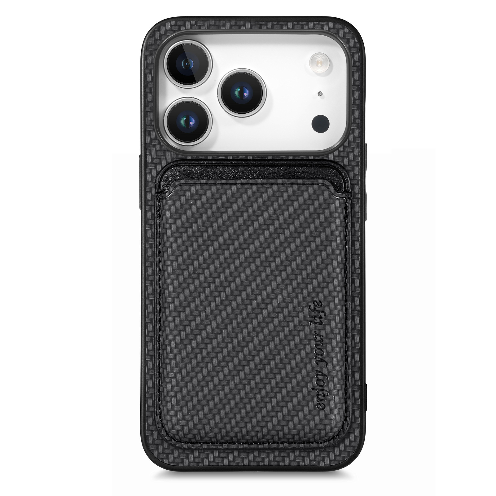 For iPhone 17 Pro Max Case Magnetic Detachable Card Holder Phone Back Cover - Black