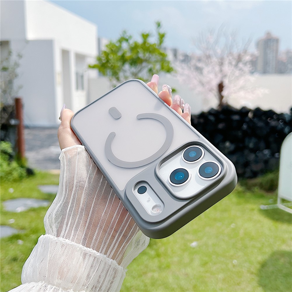 For iPhone 17 Pro Max Case Compatible with MagSafe Skin Touch TPU Acrylic Phone Back Cover - Grey