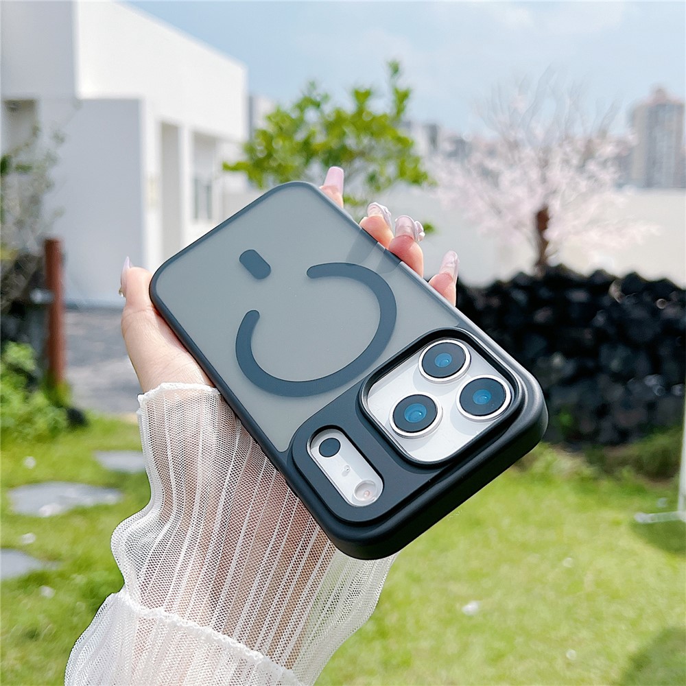 For iPhone 17 Pro Max Case Compatible with MagSafe Skin Touch TPU Acrylic Phone Back Cover - Black