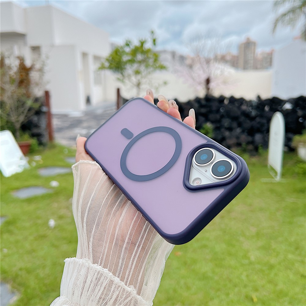 For iPhone 17 Case Compatible with MagSafe Skin Touch TPU Acrylic Phone Back Cover - Purple