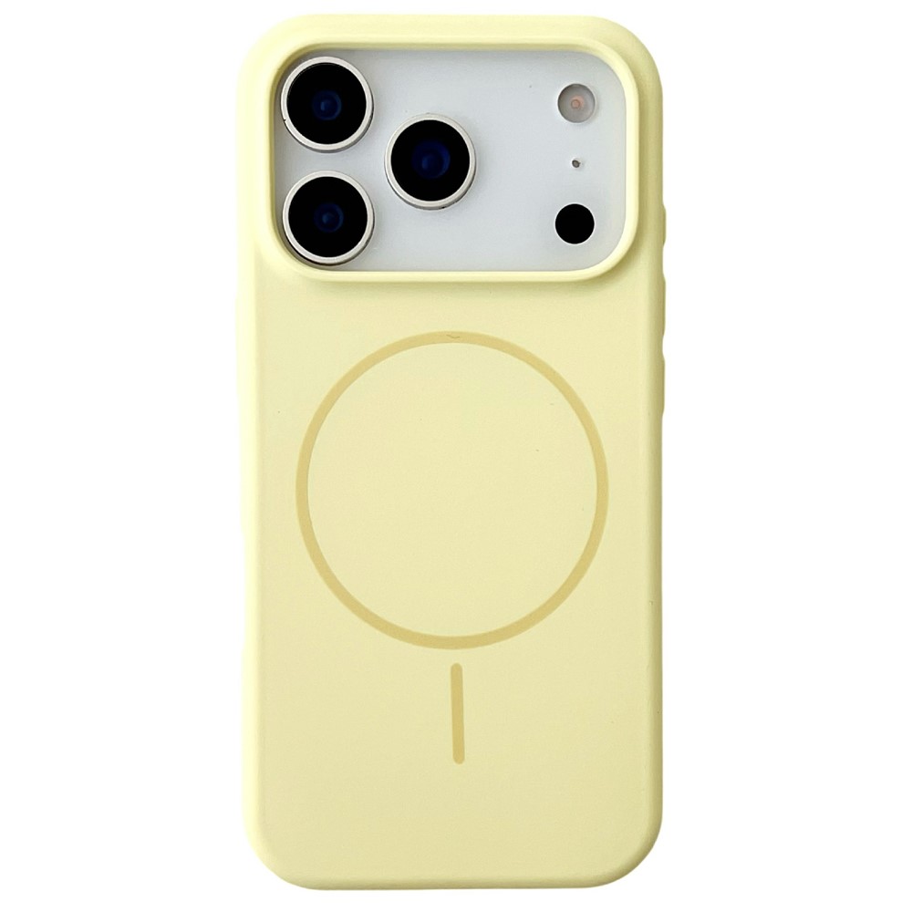 For iPhone 17 Pro Max Case Compatible with MagSafe Liquid Silicone Anti-Drop Phone Cover - Light Yellow