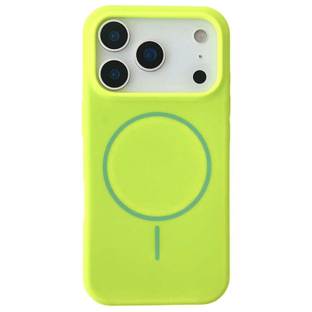 For iPhone 17 Pro Max Case Compatible with MagSafe Liquid Silicone Anti-Drop Phone Cover - Fluorescent Green