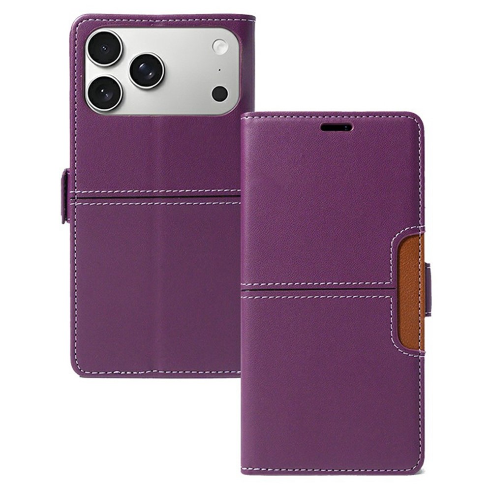 For iPhone 17 Pro Max Case Wallet Stand Magnetic Closure Flip Leather Phone Cover - Purple