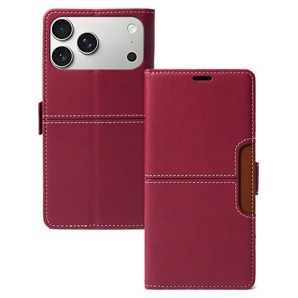 For iPhone 17 Pro Max Case Wallet Stand Magnetic Closure Flip Leather Phone Cover - Red