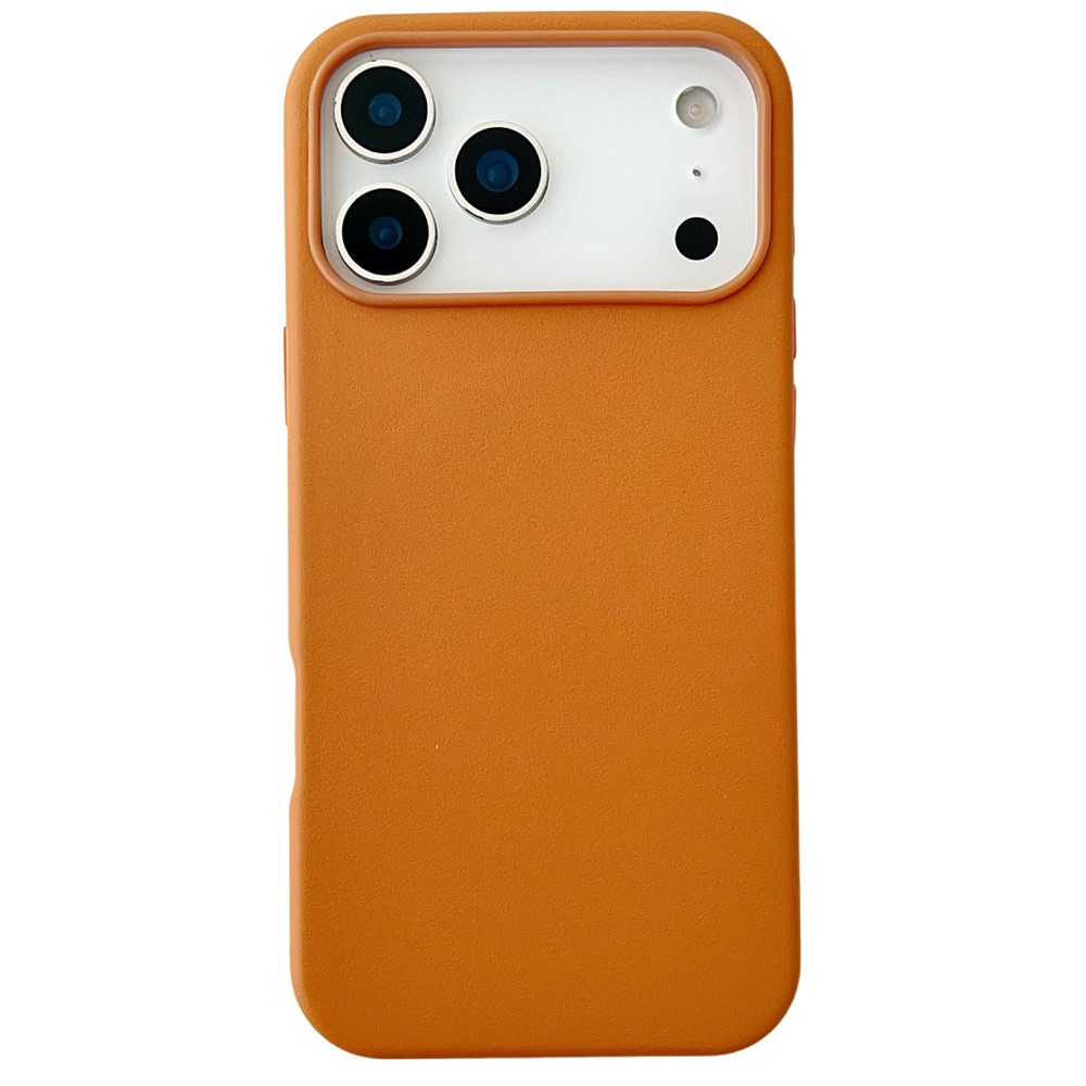 For iPhone 17 Pro Max Case Compatible with MagSafe PU Leather Liquid Silicone Phone Back Cover - Gold