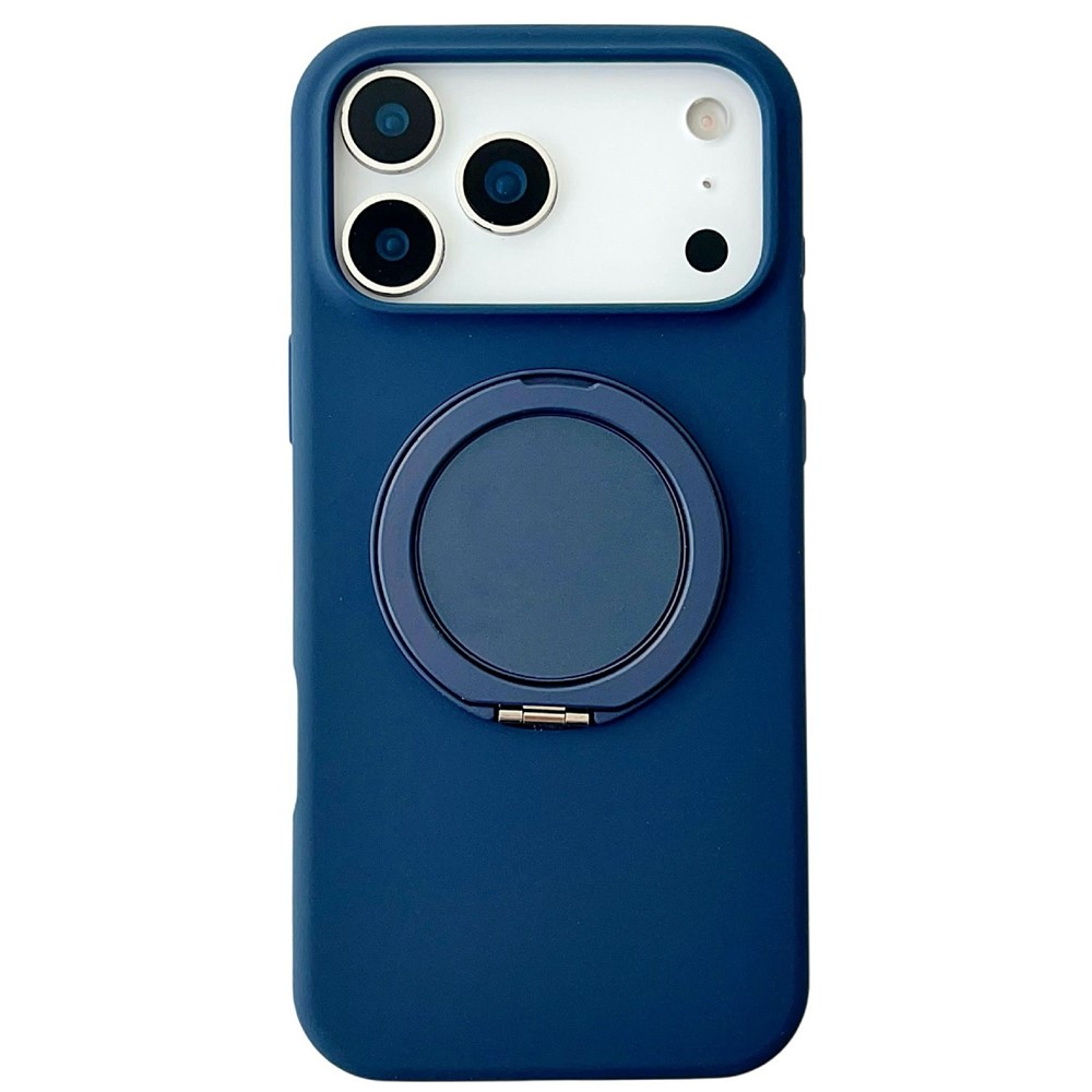 For iPhone 17 Pro Max Case Compatible with MagSafe Rotating Kickstand Silicone PC Phone Back Cover - Dark Blue