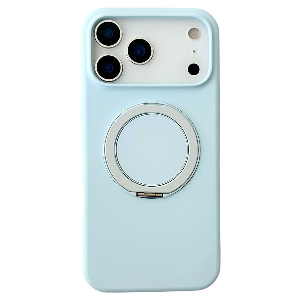 For iPhone 17 Pro Max Case Compatible with MagSafe Rotating Kickstand Silicone PC Phone Back Cover - Baby Blue