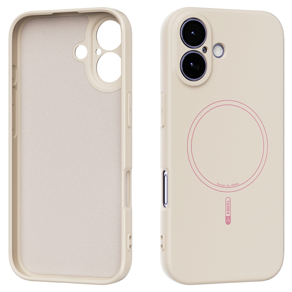 ABEEL For iPhone 17 Case Compatible with MagSafe Skin Touch Liquid Silicone Phone Back Cover - Beige