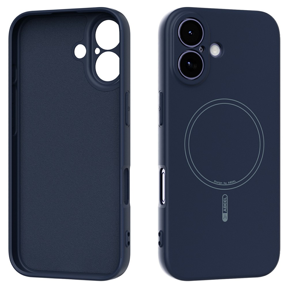 ABEEL For iPhone 17 Case Compatible with MagSafe Skin Touch Liquid Silicone Phone Back Cover - Dark Blue
