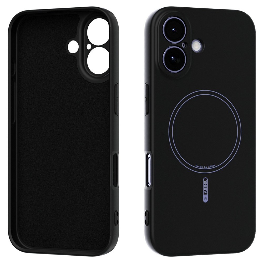 ABEEL For iPhone 17 Case Compatible with MagSafe Skin Touch Liquid Silicone Phone Back Cover - Black
