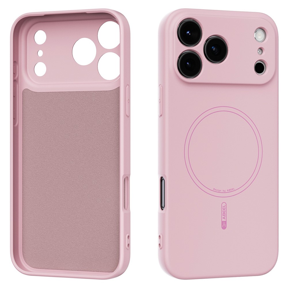 ABEEL For iPhone 17 Pro Max Case Compatible with MagSafe Skin Touch Liquid Silicone Phone Back Cover - Pink