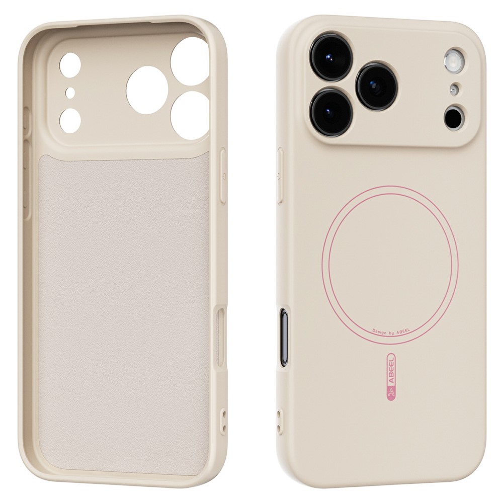 ABEEL For iPhone 17 Pro Max Case Compatible with MagSafe Skin Touch Liquid Silicone Phone Back Cover - Beige
