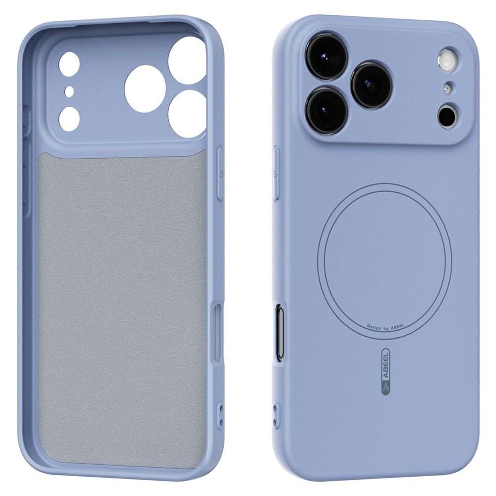 ABEEL For iPhone 17 Pro Max Case Compatible with MagSafe Skin Touch Liquid Silicone Phone Back Cover - Sky Blue