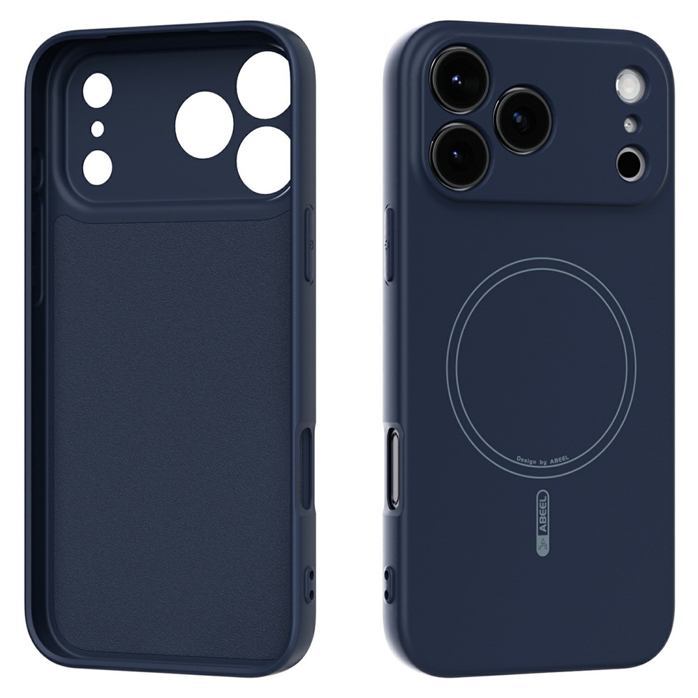 ABEEL For iPhone 17 Pro Max Case Compatible with MagSafe Skin Touch Liquid Silicone Phone Back Cover - Dark Blue