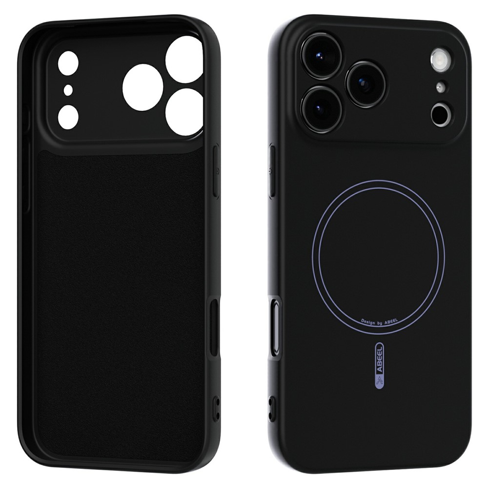 ABEEL For iPhone 17 Pro Max Case Compatible with MagSafe Skin Touch Liquid Silicone Phone Back Cover - Black