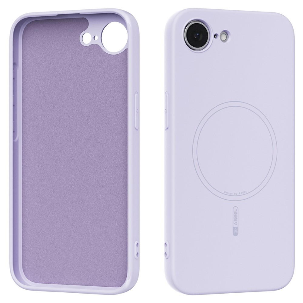 ABEEL For iPhone 16e Case Compatible with MagSafe Skin Touch Liquid Silicone Phone Back Cover - Purple