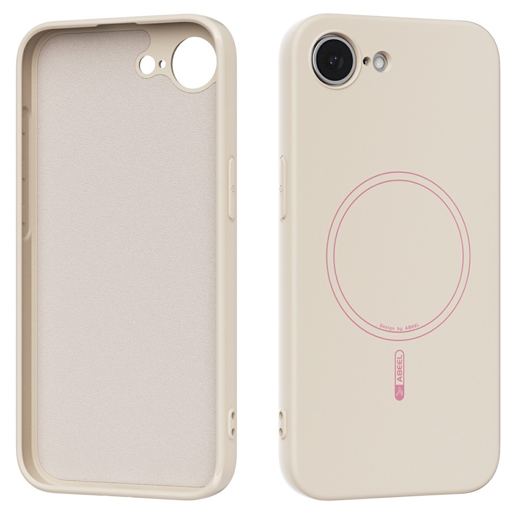 ABEEL For iPhone 16e Case Compatible with MagSafe Skin Touch Liquid Silicone Phone Back Cover - Beige