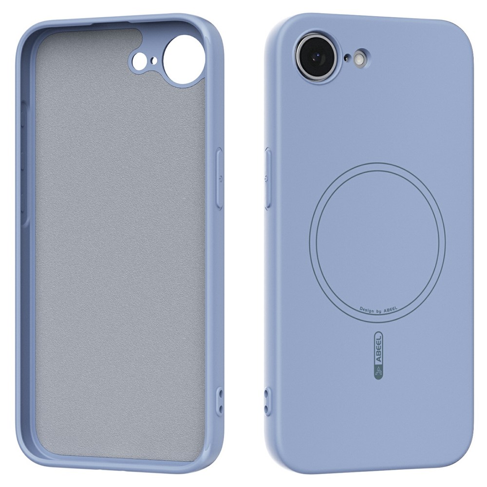 ABEEL For iPhone 16e Case Compatible with MagSafe Skin Touch Liquid Silicone Phone Back Cover - Sky Blue