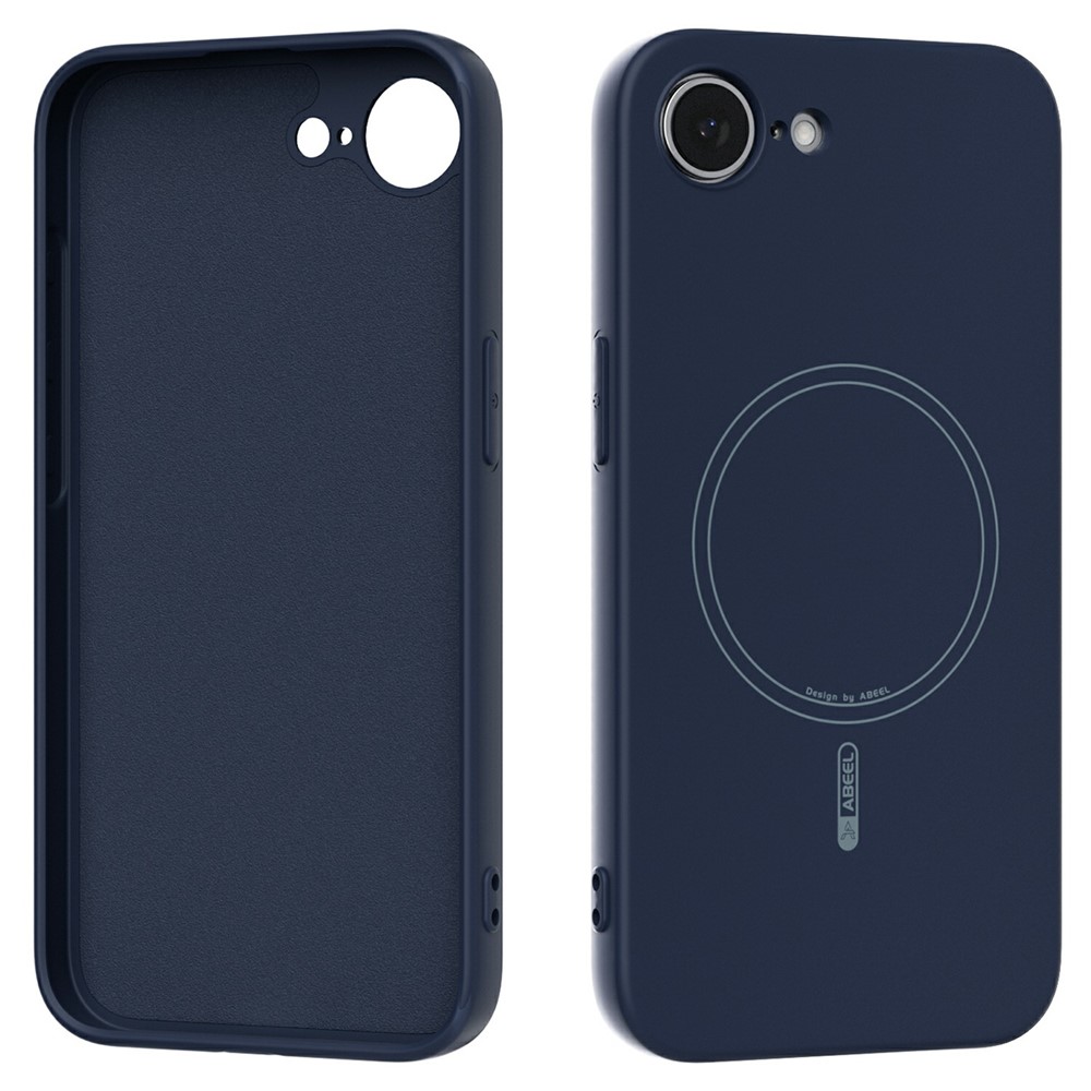 ABEEL For iPhone 16e Case Compatible with MagSafe Skin Touch Liquid Silicone Phone Back Cover - Dark Blue