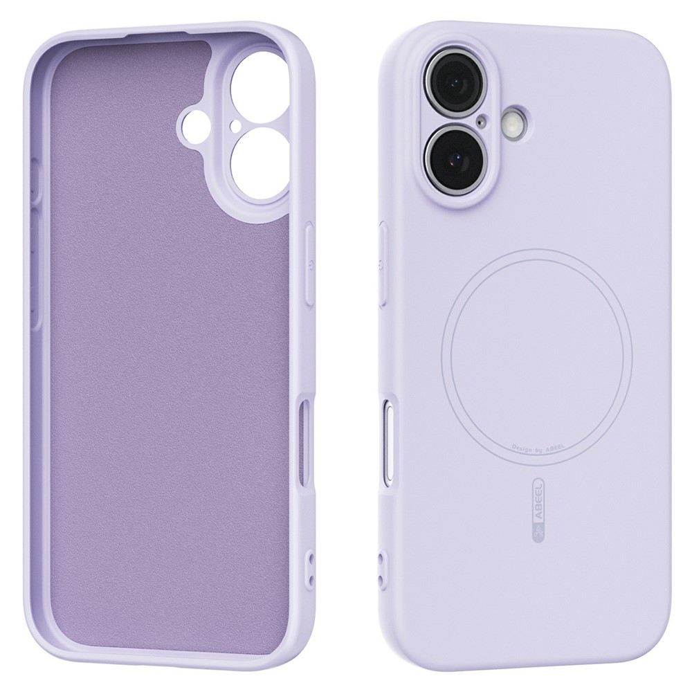 ABEEL For iPhone 16 Case Compatible with MagSafe Skin Touch Liquid Silicone Phone Back Cover - Purple