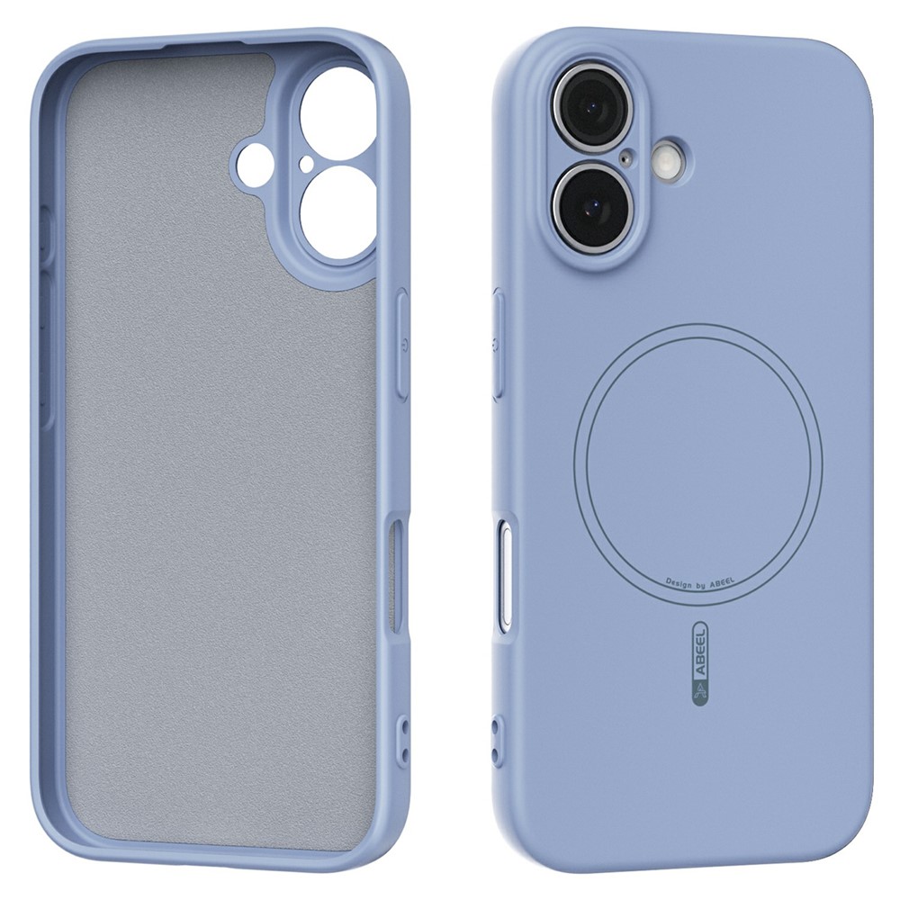 ABEEL For iPhone 16 Case Compatible with MagSafe Skin Touch Liquid Silicone Phone Back Cover - Sky Blue