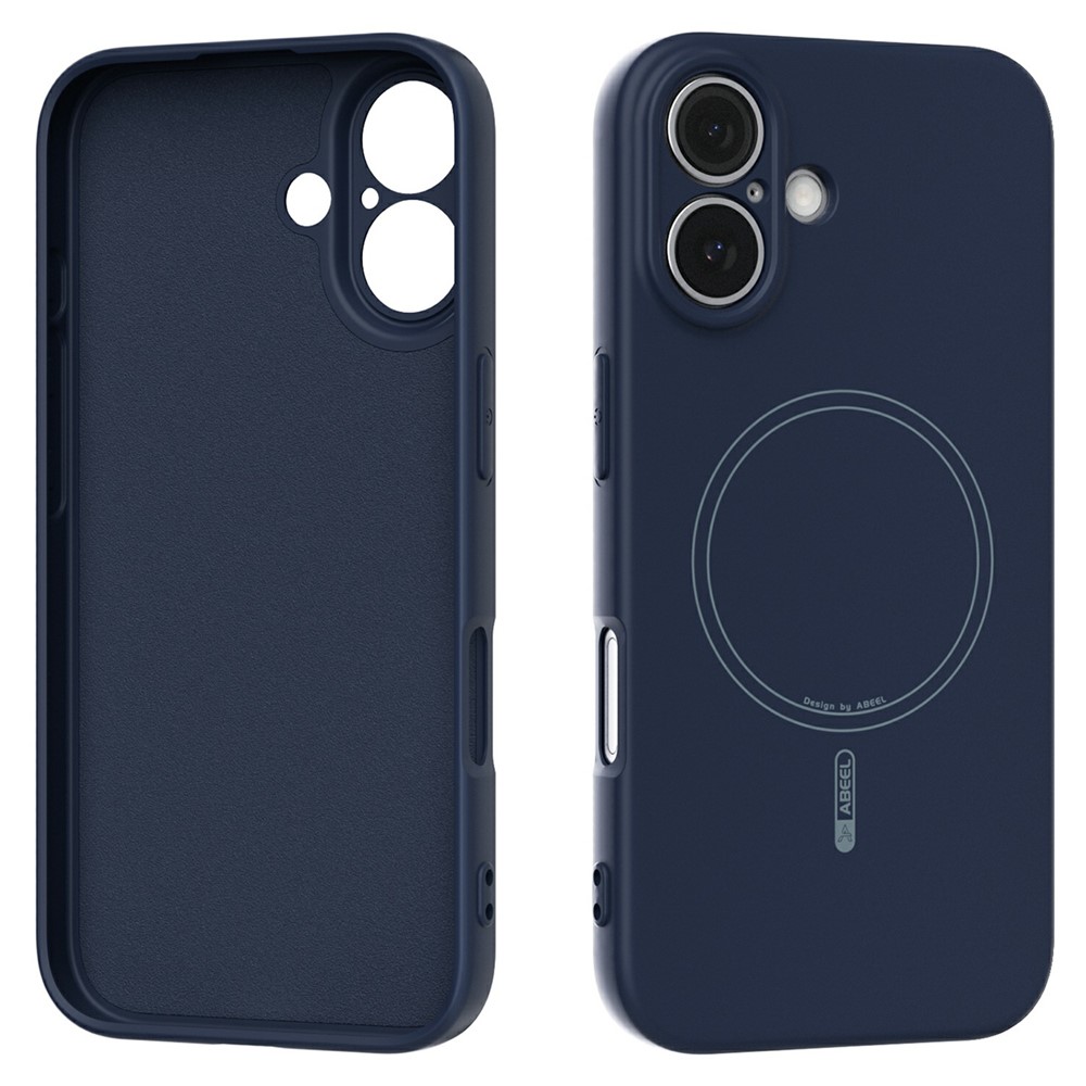 ABEEL For iPhone 16 Case Compatible with MagSafe Skin Touch Liquid Silicone Phone Back Cover - Dark Blue