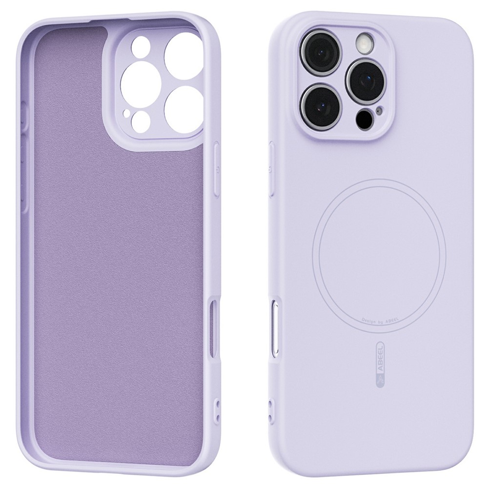 ABEEL For iPhone 16 Pro Case Compatible with MagSafe Skin Touch Liquid Silicone Phone Back Cover - Purple