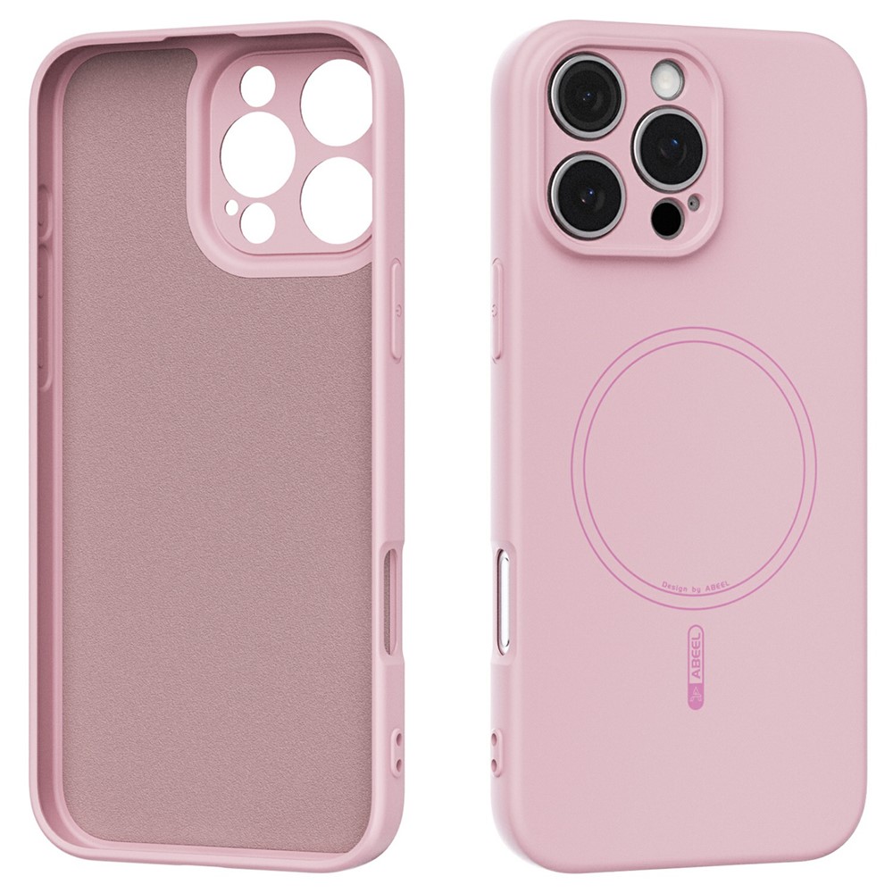 ABEEL For iPhone 16 Pro Case Compatible with MagSafe Skin Touch Liquid Silicone Phone Back Cover - Pink