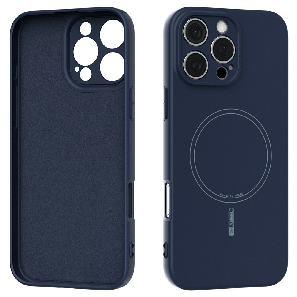 ABEEL For iPhone 16 Pro Case Compatible with MagSafe Skin Touch Liquid Silicone Phone Back Cover - Dark Blue