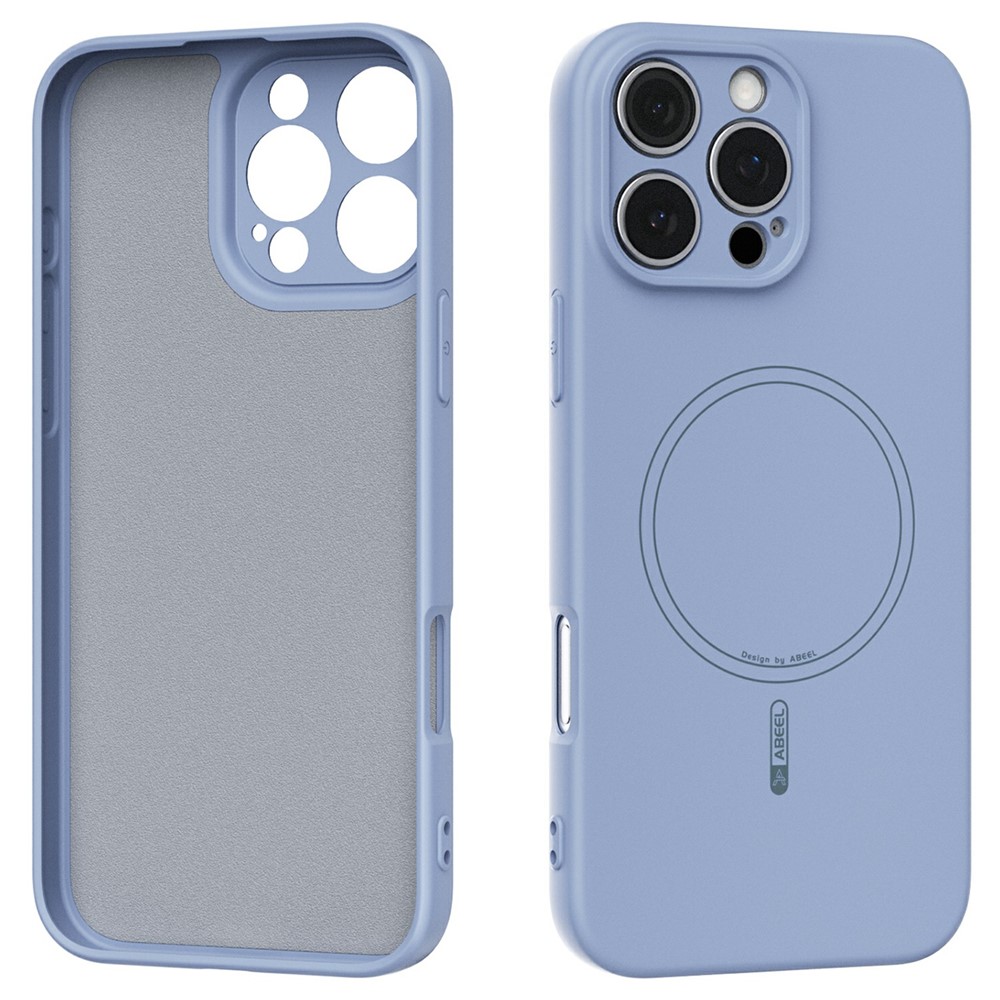 ABEEL For iPhone 16 Pro Max Case Compatible with MagSafe Skin Touch Liquid Silicone Phone Back Cover - Sky Blue