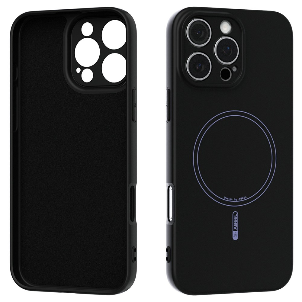 ABEEL For iPhone 16 Pro Max Case Compatible with MagSafe Skin Touch Liquid Silicone Phone Back Cover - Black