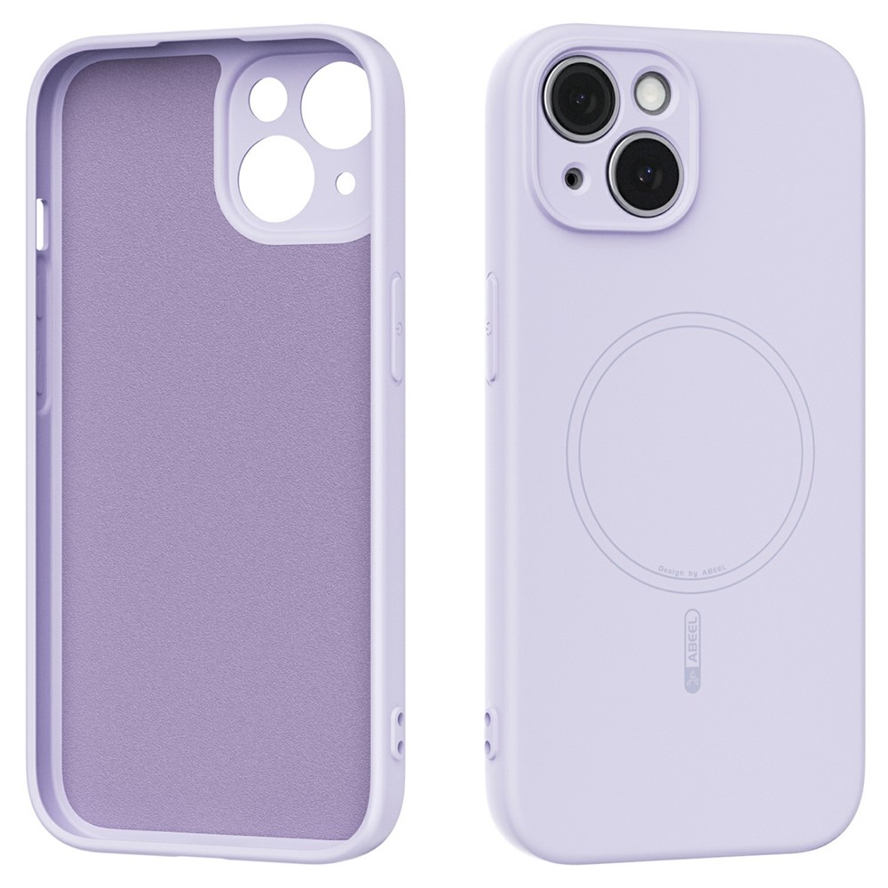 ABEEL For iPhone 15 Case Compatible with MagSafe Skin Touch Liquid Silicone Phone Back Cover - Purple