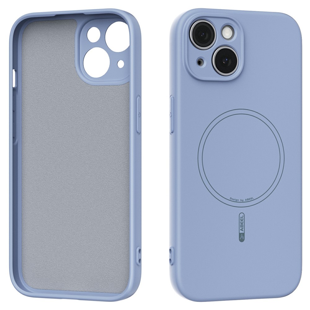 ABEEL For iPhone 15 Case Compatible with MagSafe Skin Touch Liquid Silicone Phone Back Cover - Sky Blue