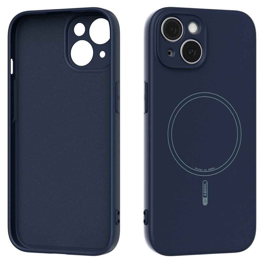 ABEEL For iPhone 15 Case Compatible with MagSafe Skin Touch Liquid Silicone Phone Back Cover - Dark Blue