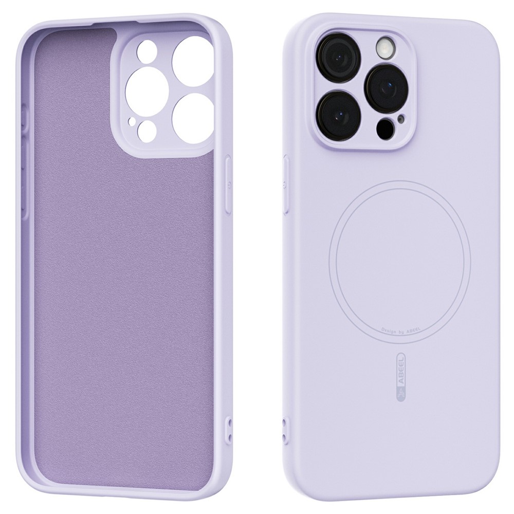 ABEEL For iPhone 15 Pro Max Case Compatible with MagSafe Skin Touch Liquid Silicone Phone Back Cover - Purple