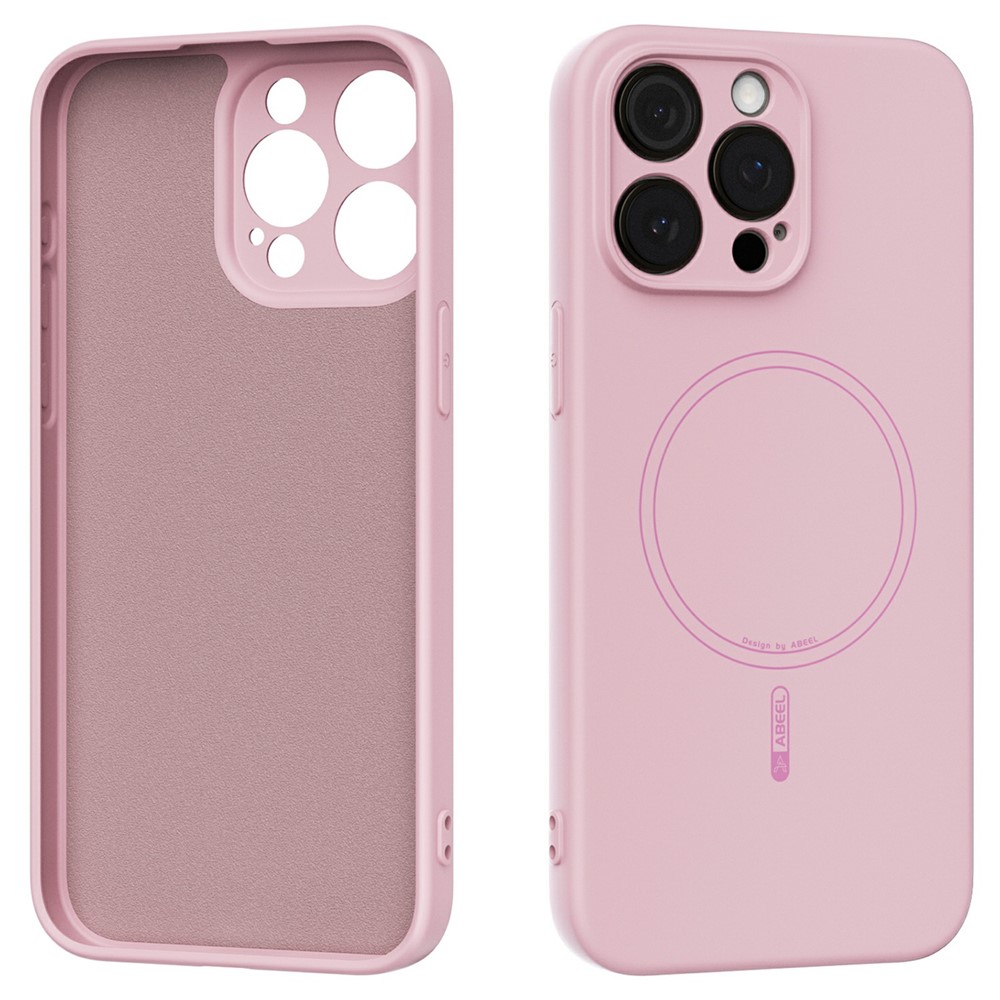 ABEEL For iPhone 15 Pro Max Case Compatible with MagSafe Skin Touch Liquid Silicone Phone Back Cover - Pink