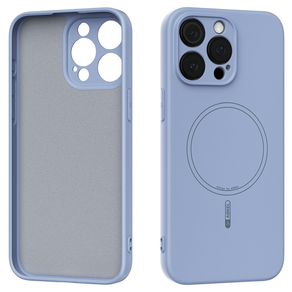 ABEEL For iPhone 15 Pro Max Case Compatible with MagSafe Skin Touch Liquid Silicone Phone Back Cover - Sky Blue