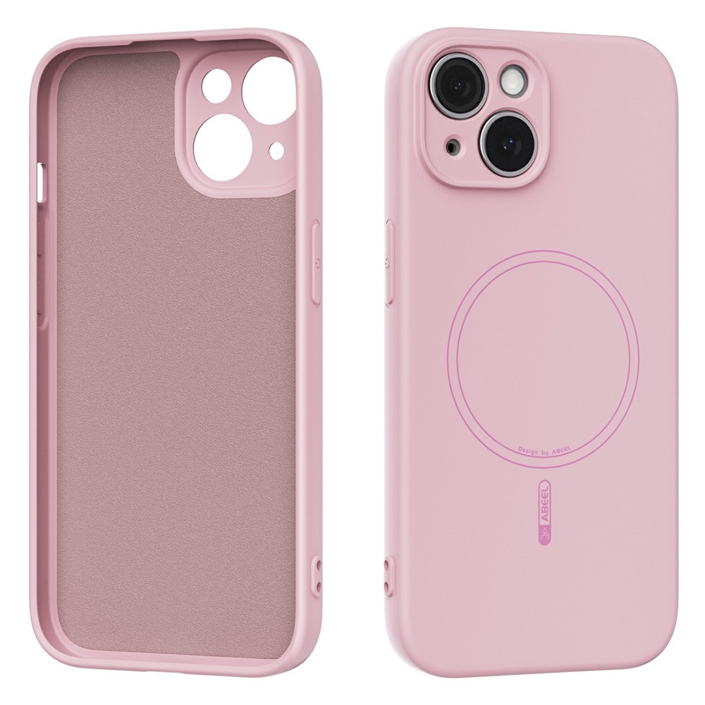 ABEEL For iPhone 14 Case Compatible with MagSafe Skin Touch Liquid Silicone Phone Back Cover - Pink